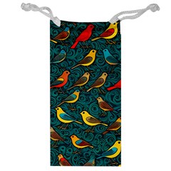 Bird Pattern Colorful Jewelry Bag by Cemarart