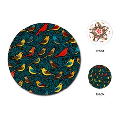 Bird Pattern Colorful Playing Cards Single Design (round) by Cemarart