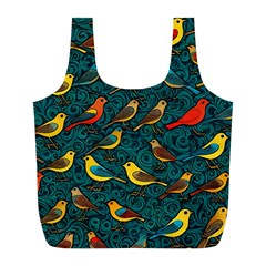 Bird Pattern Colorful Full Print Recycle Bag (l) by Cemarart