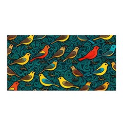 Bird Pattern Colorful Satin Wrap 35  X 70  by Cemarart