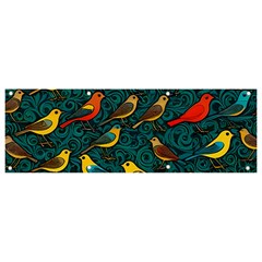 Bird Pattern Colorful Banner And Sign 9  X 3  by Cemarart