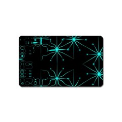 Space Time Abstract Pattern Alien Dark Green Pattern Magnet (name Card) by Cemarart