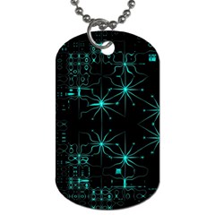 Space Time Abstract Pattern Alien Dark Green Pattern Dog Tag (two Sides) by Cemarart