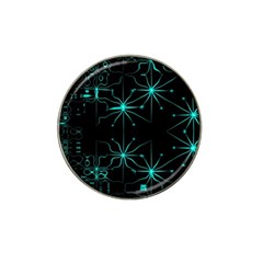 Space Time Abstract Pattern Alien Dark Green Pattern Hat Clip Ball Marker (4 Pack) by Cemarart