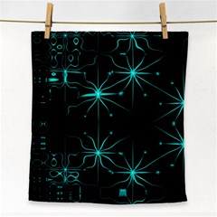 Space Time Abstract Pattern Alien Dark Green Pattern Face Towel by Cemarart