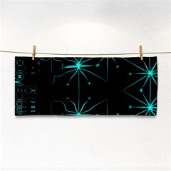 Space Time Abstract Pattern Alien Dark Green Pattern Hand Towel by Cemarart