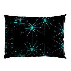 Space Time Abstract Pattern Alien Dark Green Pattern Pillow Case by Cemarart