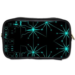 Space Time Abstract Pattern Alien Dark Green Pattern Toiletries Bag (one Side) by Cemarart