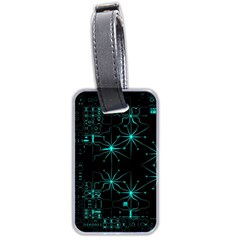 Space Time Abstract Pattern Alien Dark Green Pattern Luggage Tag (two Sides) by Cemarart