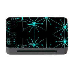 Space Time Abstract Pattern Alien Dark Green Pattern Memory Card Reader With Cf by Cemarart