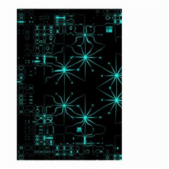 Space Time Abstract Pattern Alien Dark Green Pattern Small Garden Flag (two Sides) by Cemarart