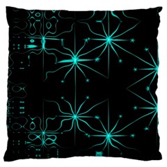 Space Time Abstract Pattern Alien Dark Green Pattern Large Cushion Case (one Side) by Cemarart