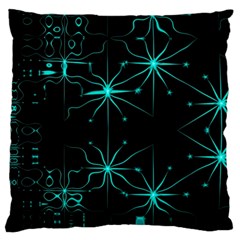 Space Time Abstract Pattern Alien Dark Green Pattern Large Premium Plush Fleece Cushion Case (one Side) by Cemarart