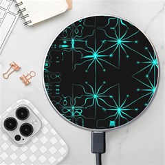 Space Time Abstract Pattern Alien Dark Green Pattern Wireless Fast Charger(white) by Cemarart