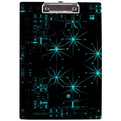 Space Time Abstract Pattern Alien Dark Green Pattern A4 Acrylic Clipboard by Cemarart