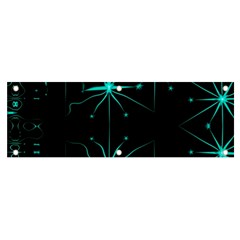 Space Time Abstract Pattern Alien Dark Green Pattern Banner And Sign 6  X 2  by Cemarart