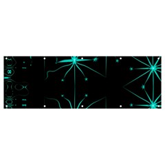 Space Time Abstract Pattern Alien Dark Green Pattern Banner And Sign 12  X 4  by Cemarart