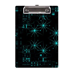 Space Time Abstract Pattern Alien Dark Green Pattern A5 Acrylic Clipboard by Cemarart