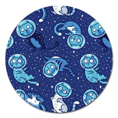 Cat Astronaut Space Suit Pattern Magnet 5  (round) by Cemarart