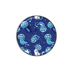 Cat Astronaut Space Suit Pattern Hat Clip Ball Marker (4 Pack) by Cemarart