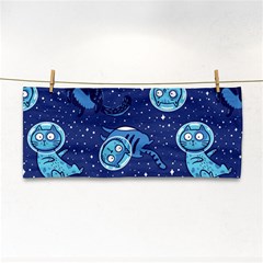 Cat Astronaut Space Suit Pattern Hand Towel by Cemarart