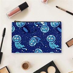 Cat Astronaut Space Suit Pattern Cosmetic Bag (medium) by Cemarart