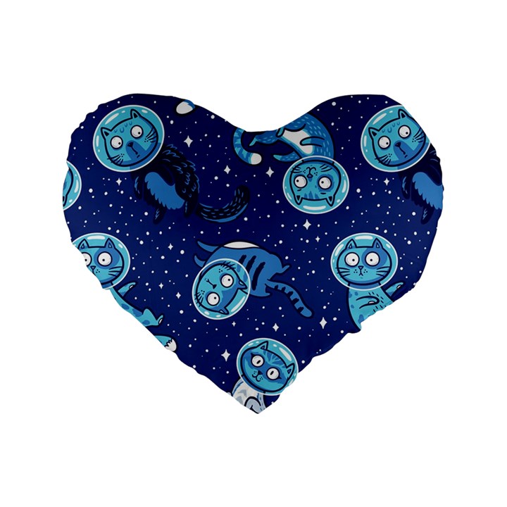 Cat Astronaut Space Suit Pattern Standard 16  Premium Heart Shape Cushions