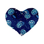 Cat Astronaut Space Suit Pattern Standard 16  Premium Heart Shape Cushions Back