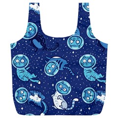 Cat Astronaut Space Suit Pattern Full Print Recycle Bag (xl) by Cemarart