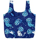 Cat Astronaut Space Suit Pattern Full Print Recycle Bag (XL) Front