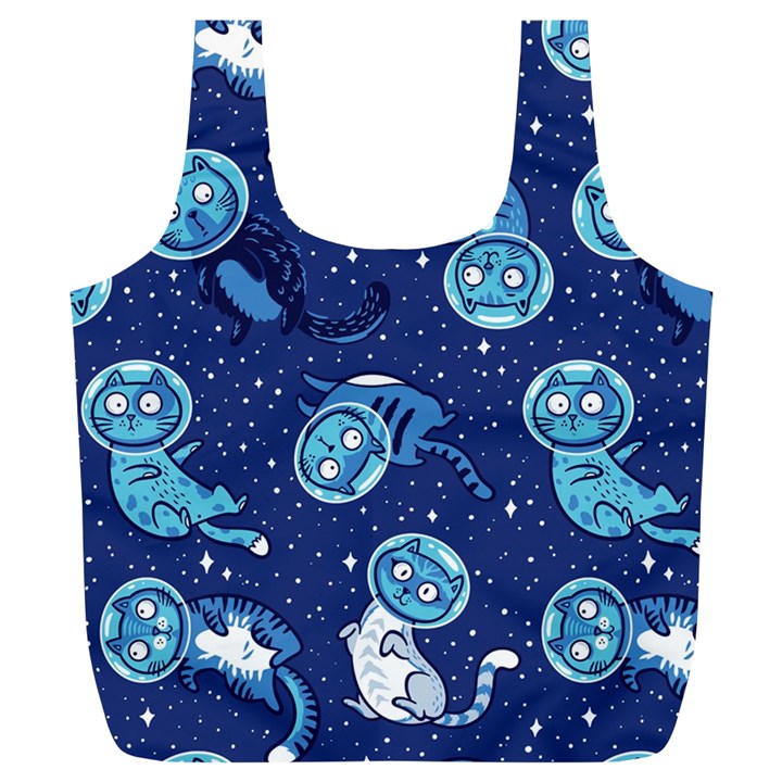 Cat Astronaut Space Suit Pattern Full Print Recycle Bag (XL)