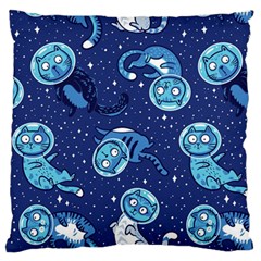 Cat Astronaut Space Suit Pattern Standard Premium Plush Fleece Cushion Case (two Sides) by Cemarart