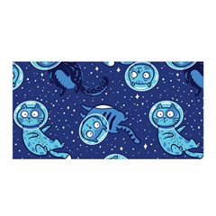 Cat Astronaut Space Suit Pattern Satin Wrap 35  X 70  by Cemarart