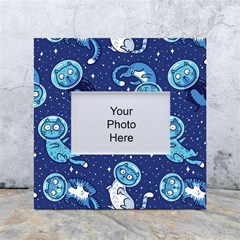 Cat Astronaut Space Suit Pattern White Box Photo Frame 4  X 6  by Cemarart