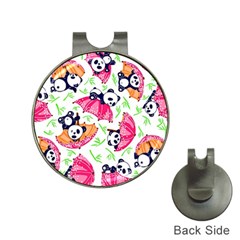 Panda Umbrella Pattern Hat Clips With Golf Markers by Cemarart