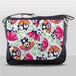 Panda Umbrella Pattern Messenger Bag Front