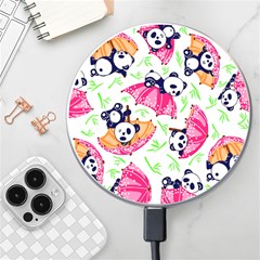 Panda Umbrella Pattern Wireless Fast Charger(white) by Cemarart