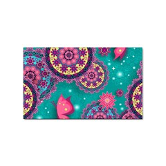 Floral Pattern Abstract Colorful Flow Oriental Spring Summer Sticker (rectangular) by Cemarart