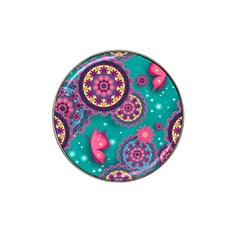 Floral Pattern Abstract Colorful Flow Oriental Spring Summer Hat Clip Ball Marker by Cemarart