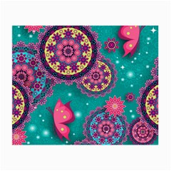 Floral Pattern Abstract Colorful Flow Oriental Spring Summer Small Glasses Cloth (2 Sides) by Cemarart