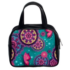 Floral Pattern Abstract Colorful Flow Oriental Spring Summer Classic Handbag (two Sides) by Cemarart