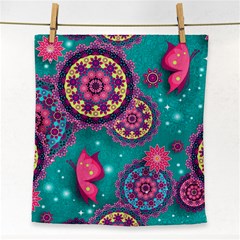 Floral Pattern Abstract Colorful Flow Oriental Spring Summer Face Towel by Cemarart