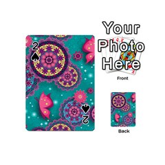 Floral Pattern Abstract Colorful Flow Oriental Spring Summer Playing Cards 54 Designs (mini) by Cemarart