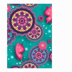 Floral Pattern Abstract Colorful Flow Oriental Spring Summer Small Garden Flag (two Sides) by Cemarart