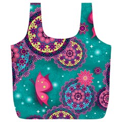 Floral Pattern Abstract Colorful Flow Oriental Spring Summer Full Print Recycle Bag (xl) by Cemarart