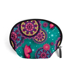 Floral Pattern Abstract Colorful Flow Oriental Spring Summer Accessory Pouch (small) by Cemarart