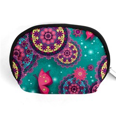 Floral Pattern Abstract Colorful Flow Oriental Spring Summer Accessory Pouch (medium) by Cemarart