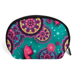 Floral Pattern Abstract Colorful Flow Oriental Spring Summer Accessory Pouch (large) by Cemarart