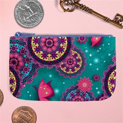 Floral Pattern Abstract Colorful Flow Oriental Spring Summer Large Coin Purse by Cemarart