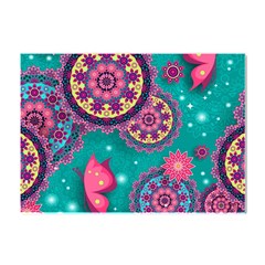 Floral Pattern Abstract Colorful Flow Oriental Spring Summer Crystal Sticker (a4) by Cemarart